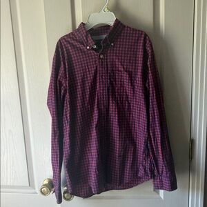 Abercrombie & Fitch Red and Navy Checkered Shirt